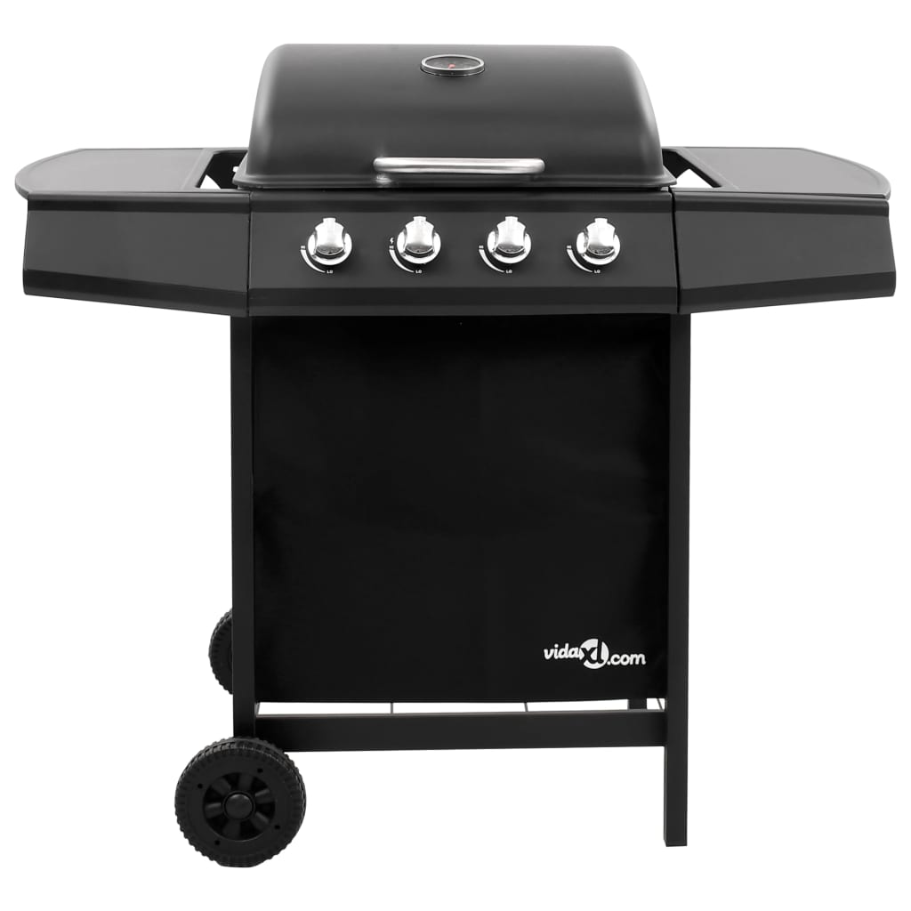 vidaXL Gasgrill mit 4 Flammen Schwarz