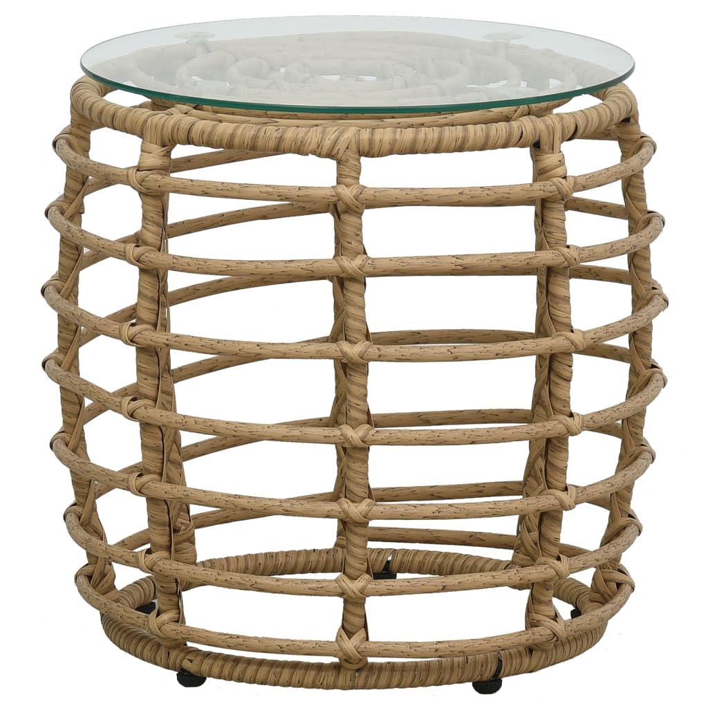 vidaXL 3-tlg. Bistro-Set Poly Rattan Eiche