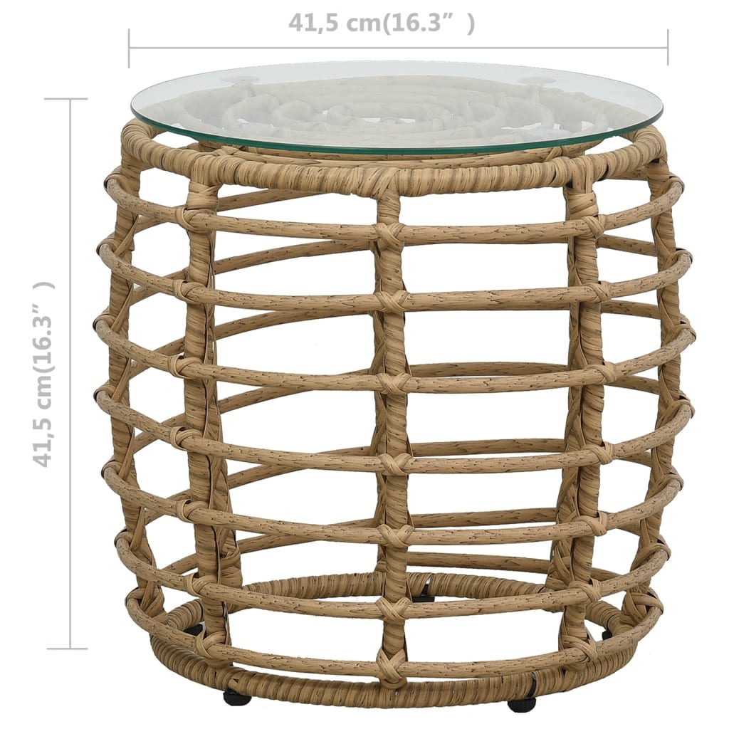 vidaXL 3-tlg. Bistro-Set Poly Rattan Eiche