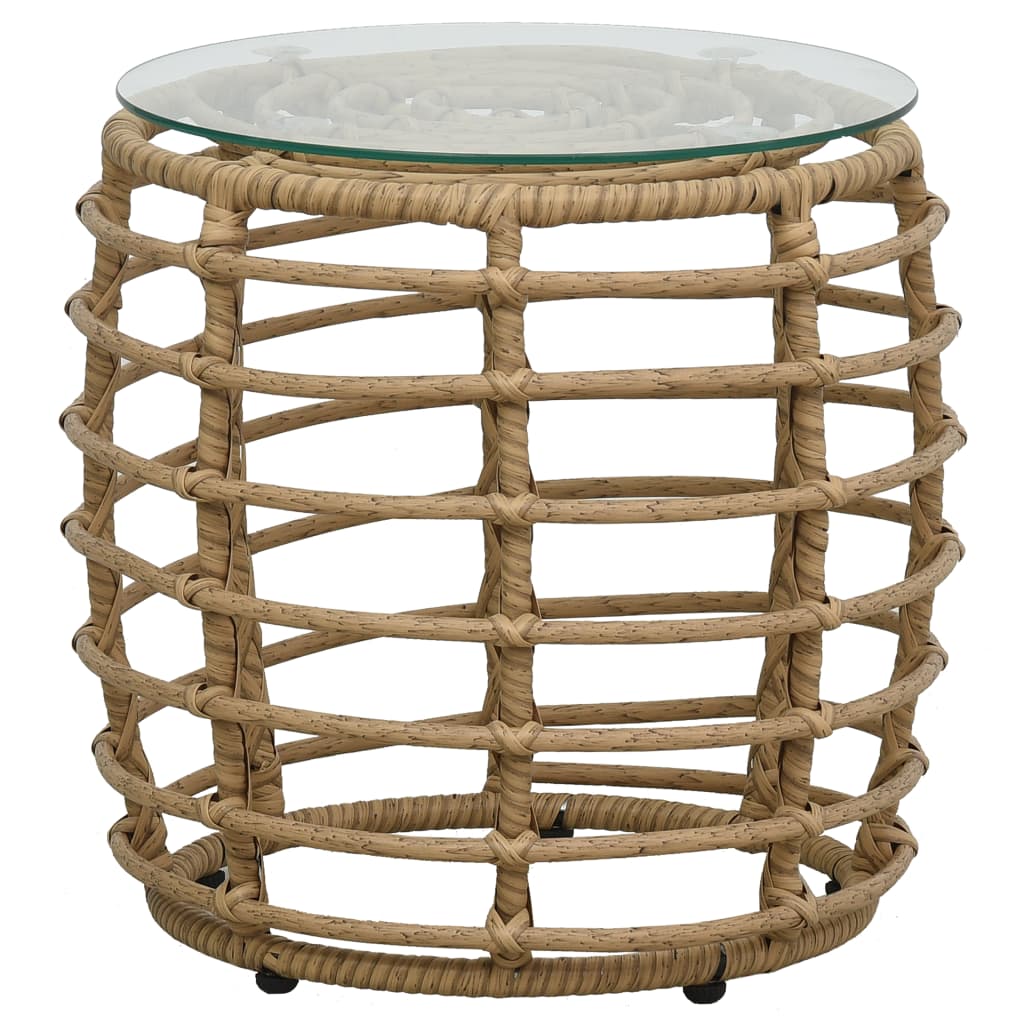 vidaXL 3-tlg. Bistro-Set Poly Rattan Eiche