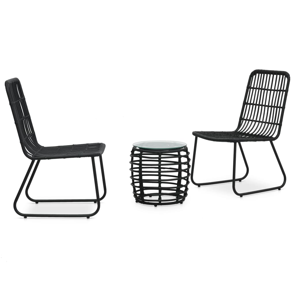 vidaXL 3-tlg. Bistro-Set Poly Rattan Eiche