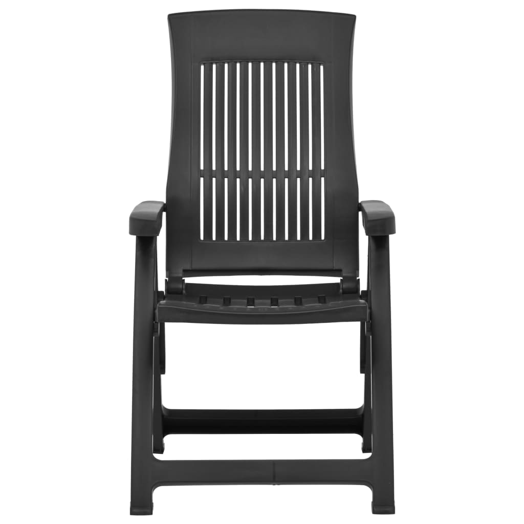 vidaXL Gartenstühle Verstellbar 2 Stk. Kunststoff Anthrazit