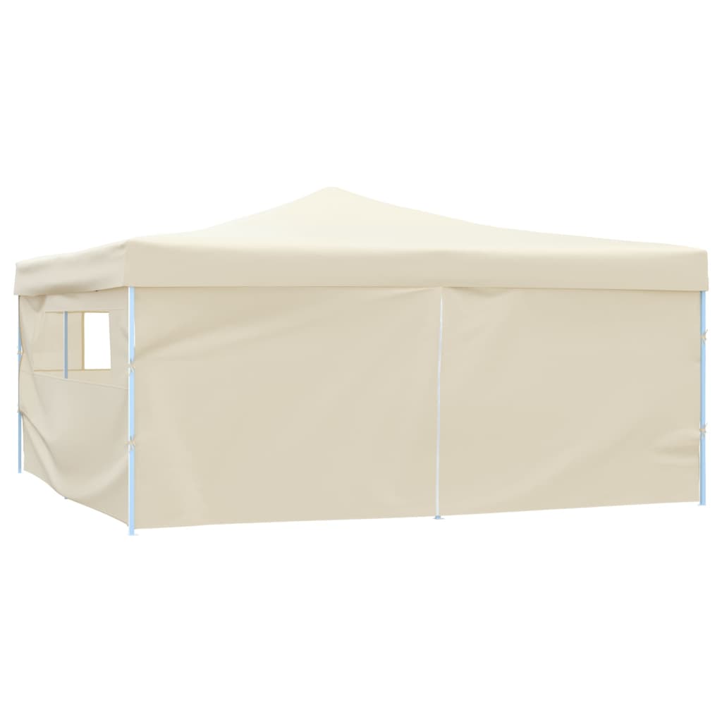 vidaXL Faltpavillon mit 4 Seitenwänden 5x5 m Creme
