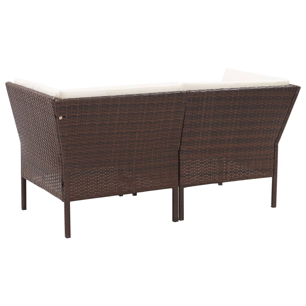 vidaXL 6-tlg. Garten-Lounge-Set mit Auflagen Poly Rattan Braun