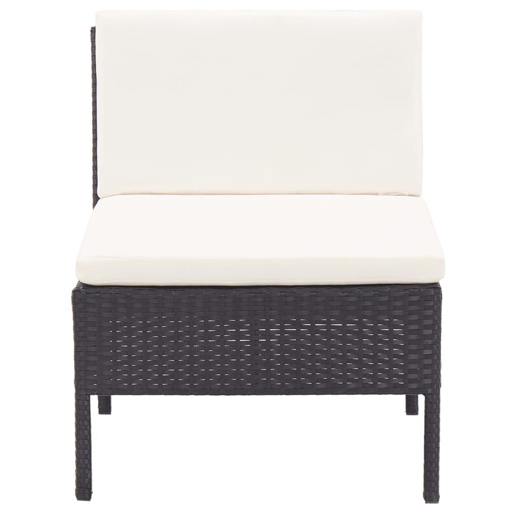 vidaXL 8-tlg. Garten-Lounge-Set mit Auflagen Poly Rattan Schwarz