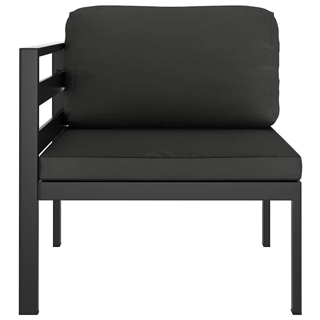 vidaXL Modular-Sofa-Eckteil 1 Stk. mit Kissen Aluminium Anthrazit