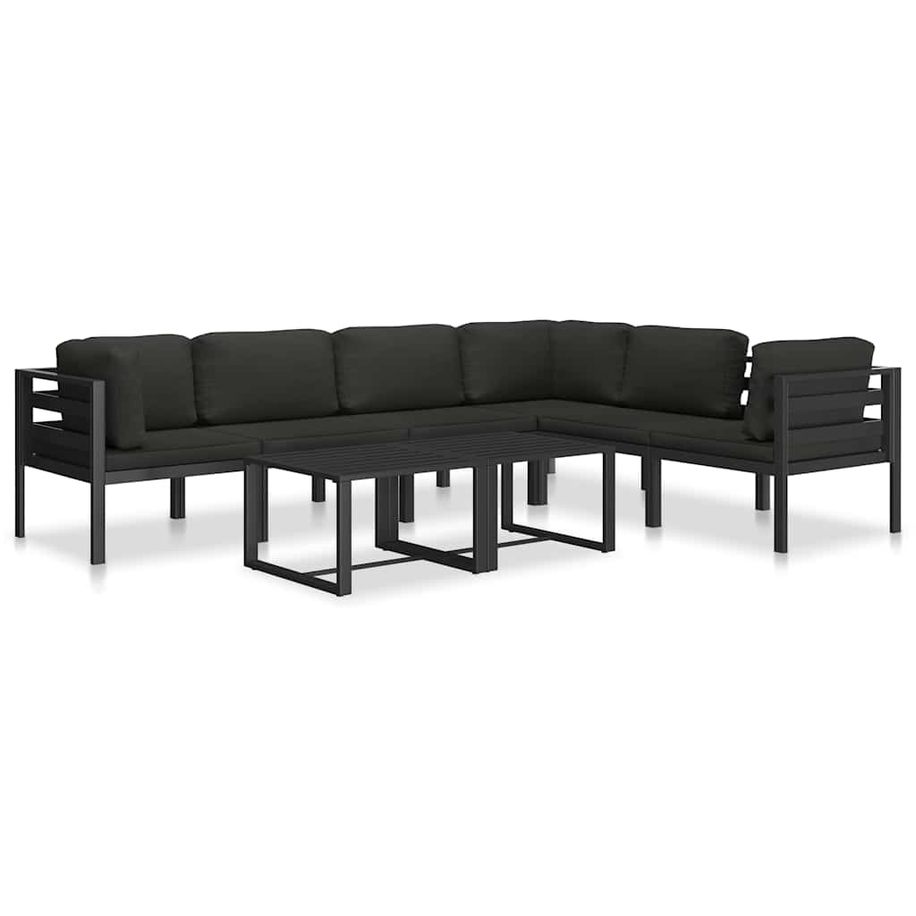 vidaXL Modular-Sofa-Eckteil 1 Stk. mit Kissen Aluminium Anthrazit