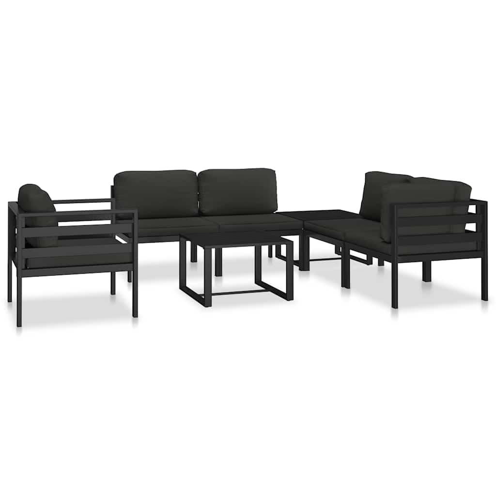 vidaXL Modular-Sofa-Eckteil 1 Stk. mit Kissen Aluminium Anthrazit