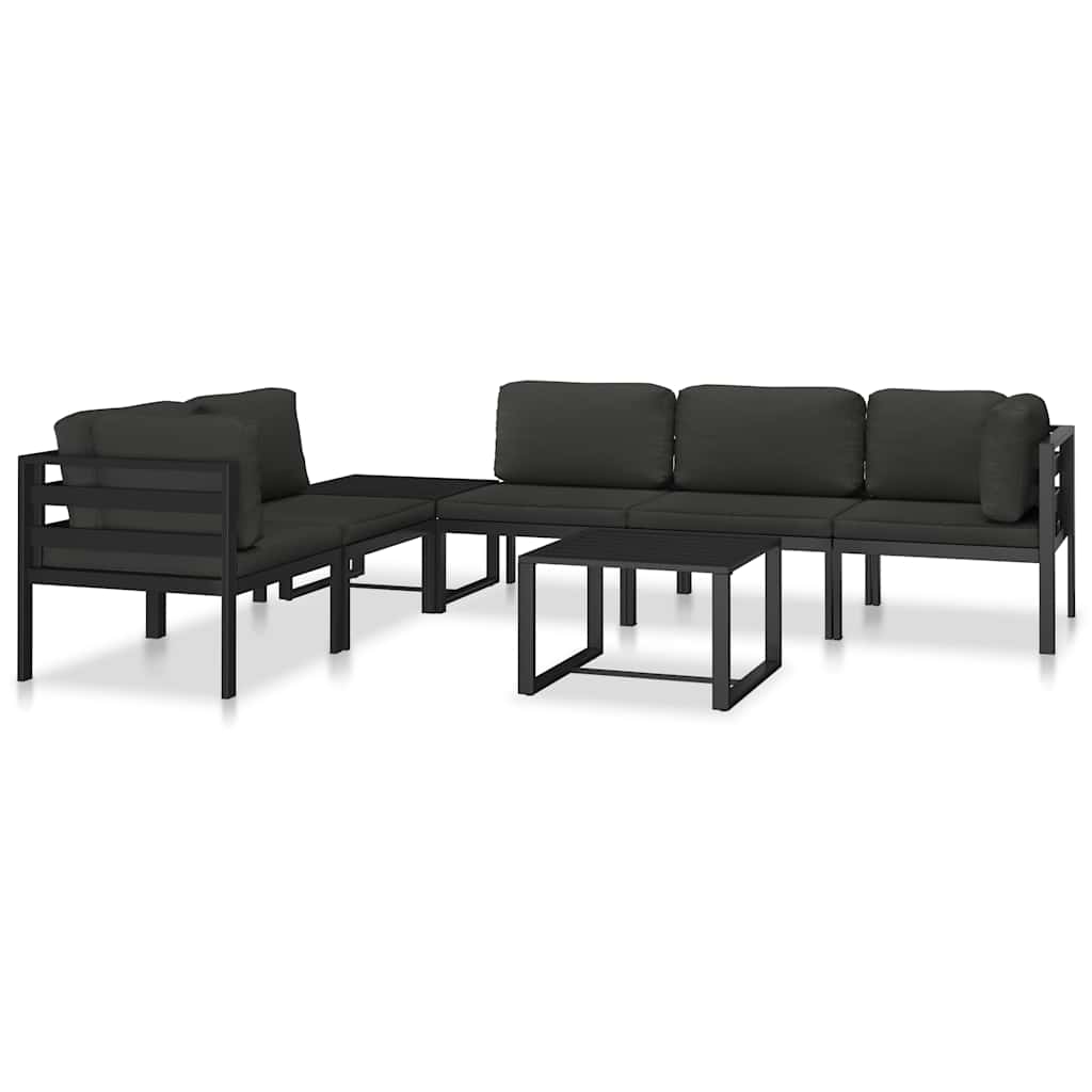 vidaXL Modular-Sofa-Eckteil 1 Stk. mit Kissen Aluminium Anthrazit