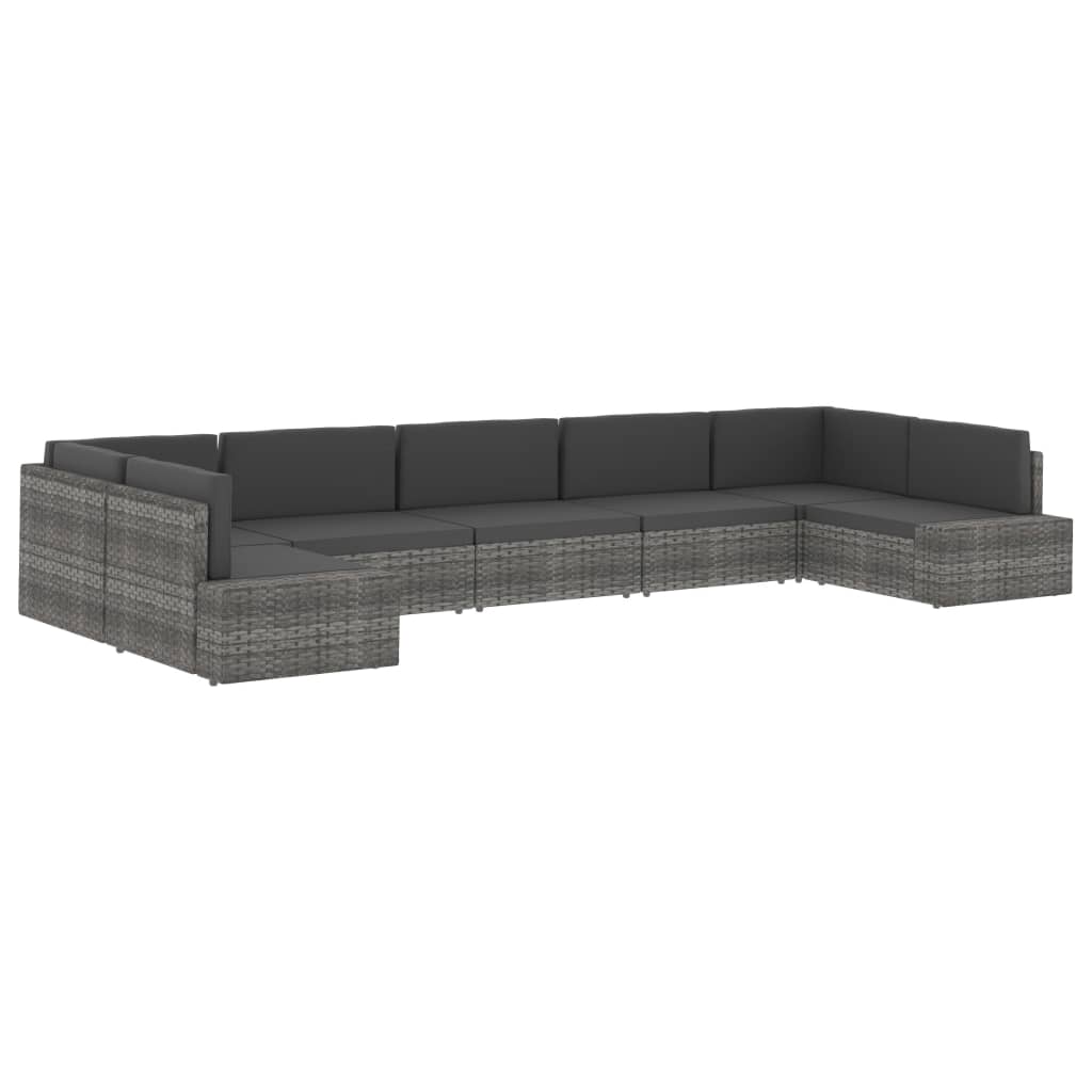 vidaXL Modulares Mittelsofa Poly Rattan Schwarz