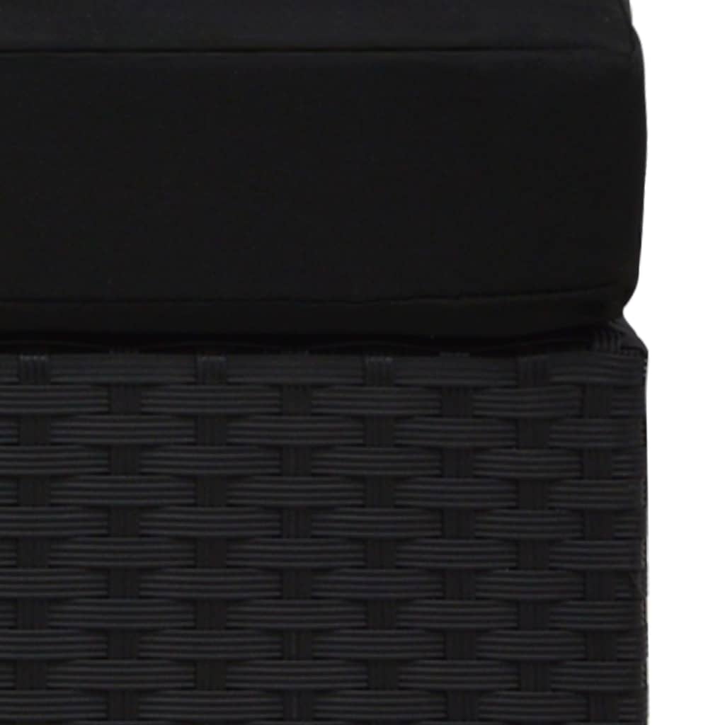 vidaXL Modulares Mittelsofa Poly Rattan Schwarz