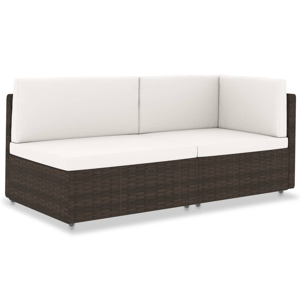 vidaXL Modulares Mittelsofa Poly Rattan Schwarz