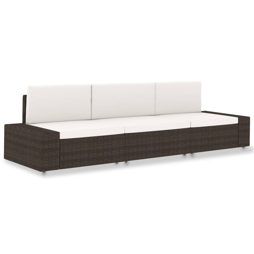 vidaXL Modulares Mittelsofa Poly Rattan Schwarz