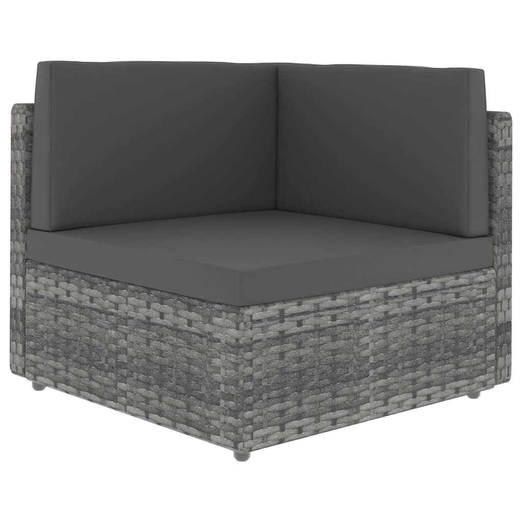 vidaXL Modulares Mittelsofa Poly Rattan Schwarz