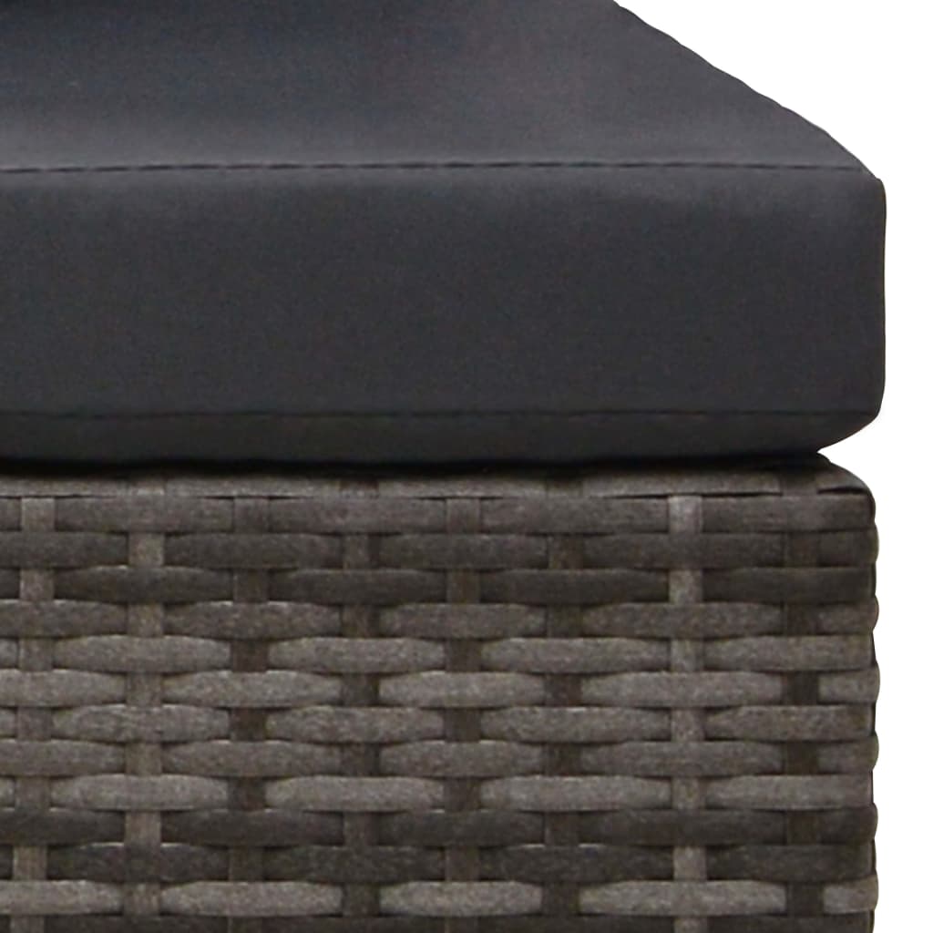 vidaXL 2-tlg. Garten-Sofagarnitur mit Auflagen Poly Rattan Grau