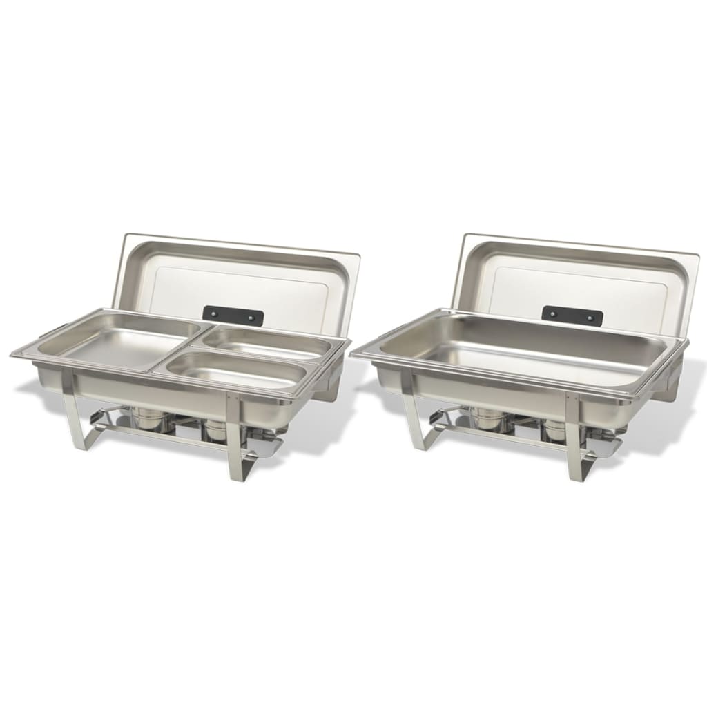 vidaXL Chafing Dish Set 2-tlg. Edelstahl