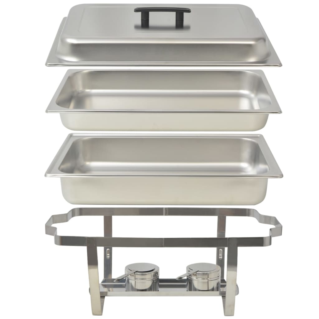 vidaXL Chafing Dish Set 2-tlg. Edelstahl