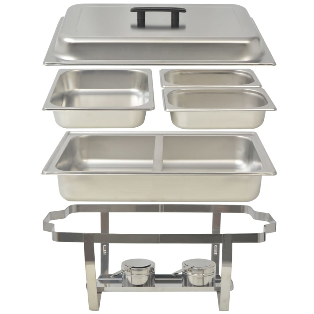 vidaXL Chafing Dish Set 2-tlg. Edelstahl