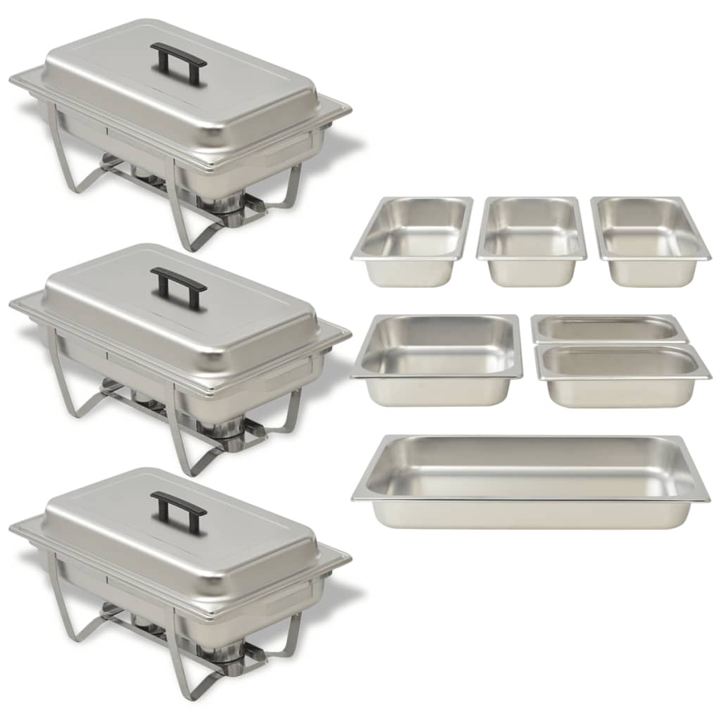 vidaXL Chafing Dish Set 2-tlg. Edelstahl