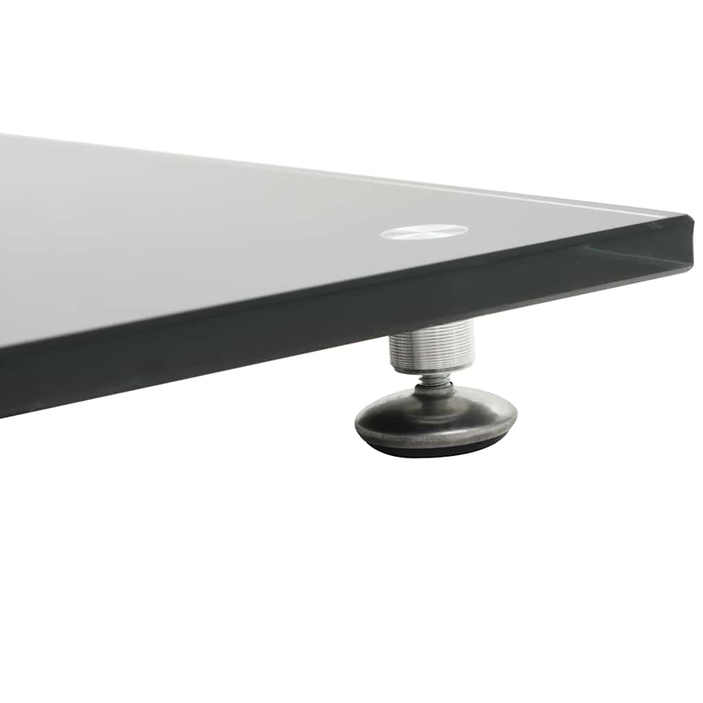 vidaXL Lautsprecherständer 2 Stk. Doppelsäulen-Design Hartglas Schwarz