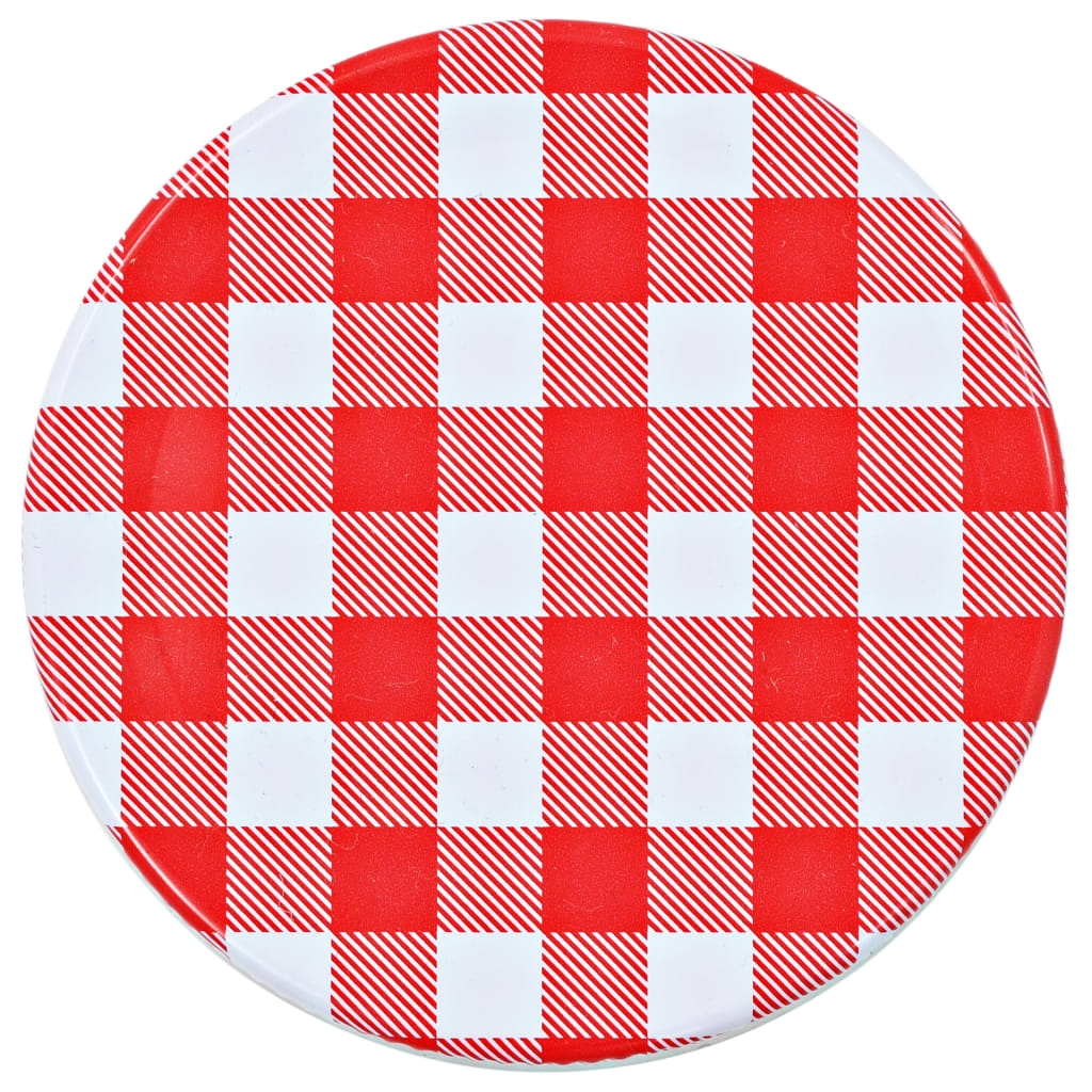 vidaXL Marmeladengläser mit Weißen/Roten Deckeln 24 Stk. 110 ml