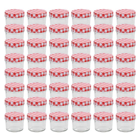 vidaXL Marmeladengläser mit Weißen/Roten Deckeln 24 Stk. 110 ml