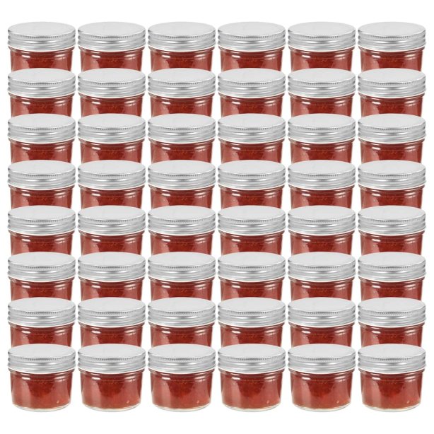 vidaXL Marmeladengläser mit Weißen/Roten Deckeln 24 Stk. 110 ml