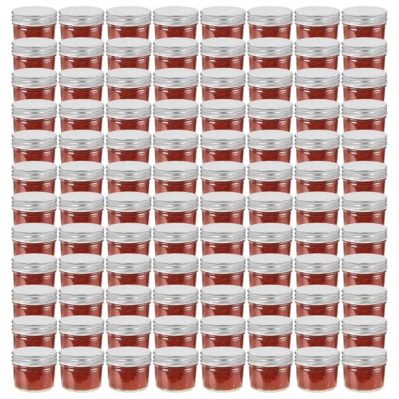 vidaXL Marmeladengläser mit Weißen/Roten Deckeln 24 Stk. 110 ml