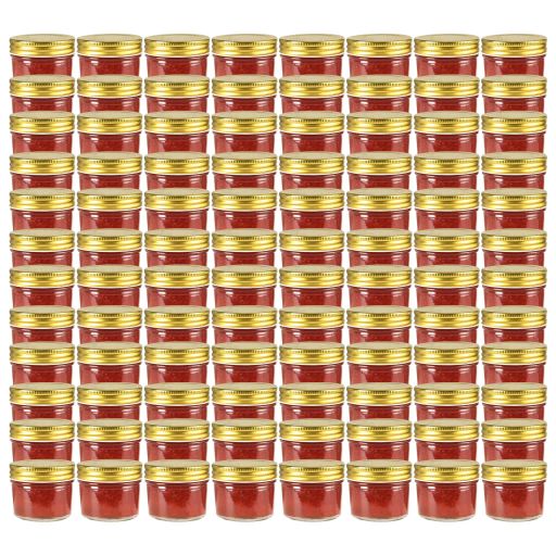 vidaXL Marmeladengläser mit Weißen/Roten Deckeln 24 Stk. 110 ml