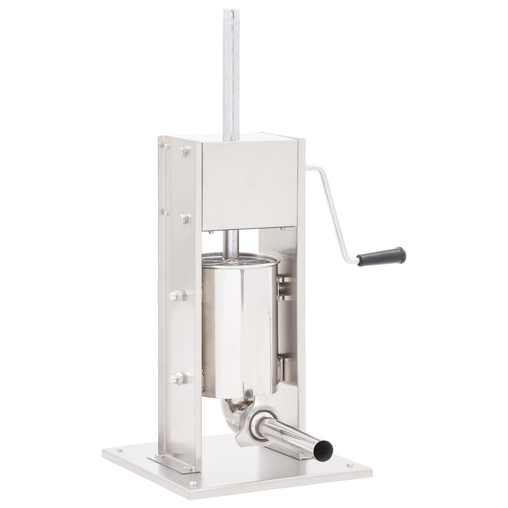 vidaXL Manueller Wurstfüller Silbern 3 L Edelstahl
