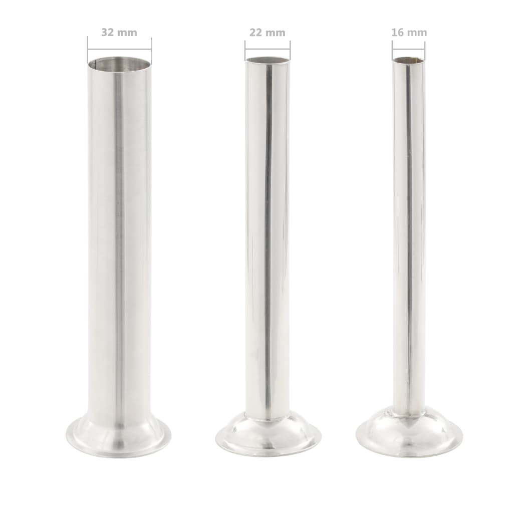 vidaXL Manueller Wurstfüller Silbern 3 L Edelstahl