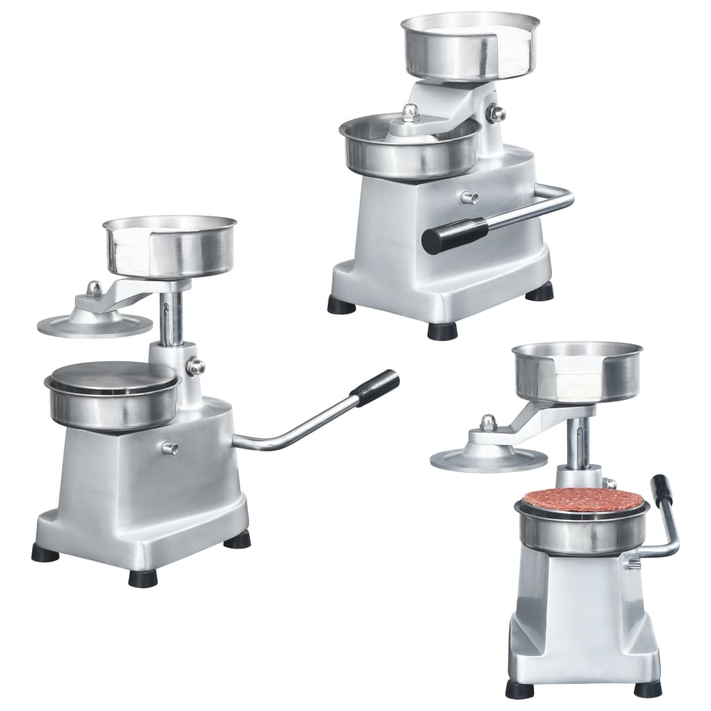 vidaXL Hamburgerpresse mit 500 Trennpapieren Aluminium 10 cm