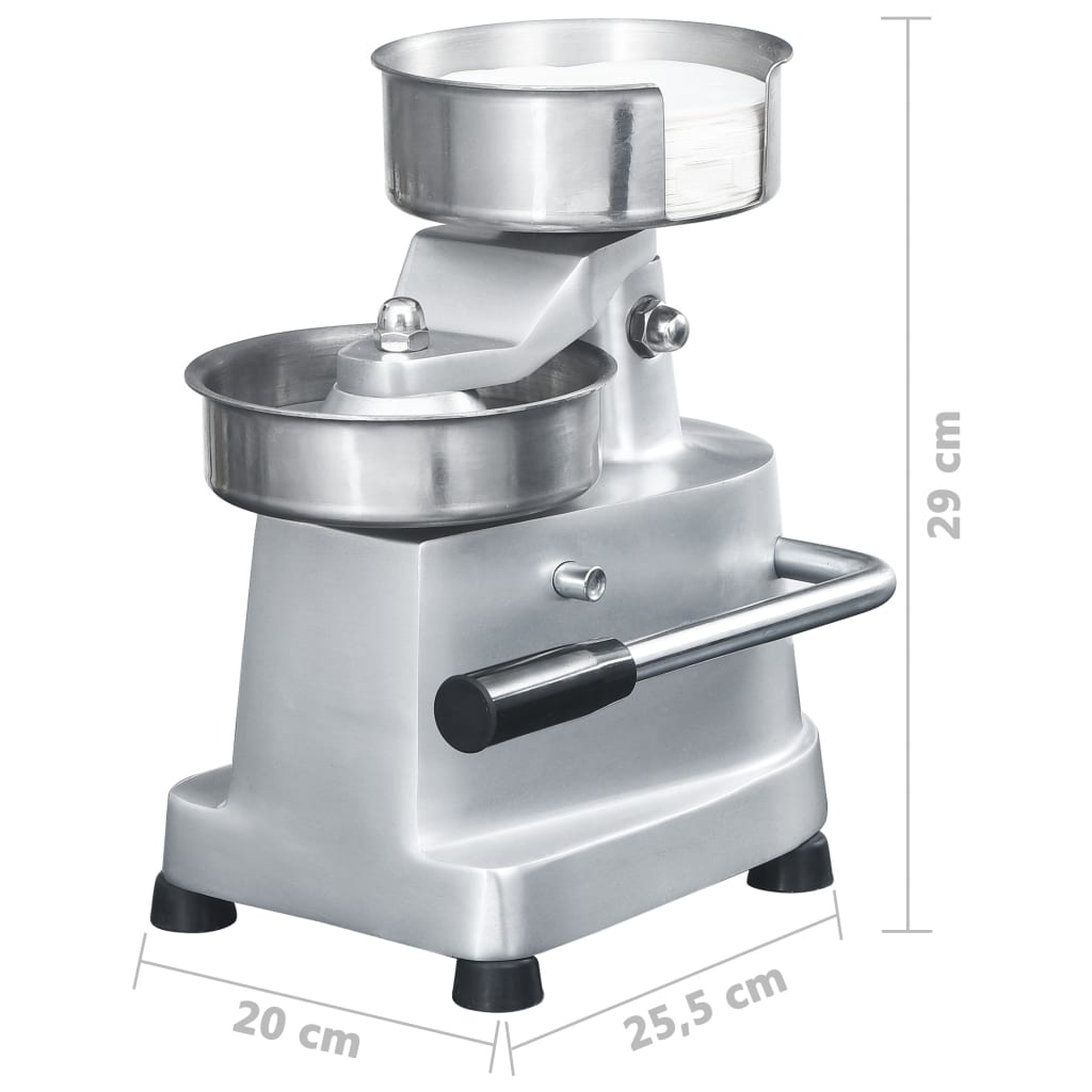 vidaXL Hamburgerpresse mit 500 Trennpapieren Aluminium 10 cm