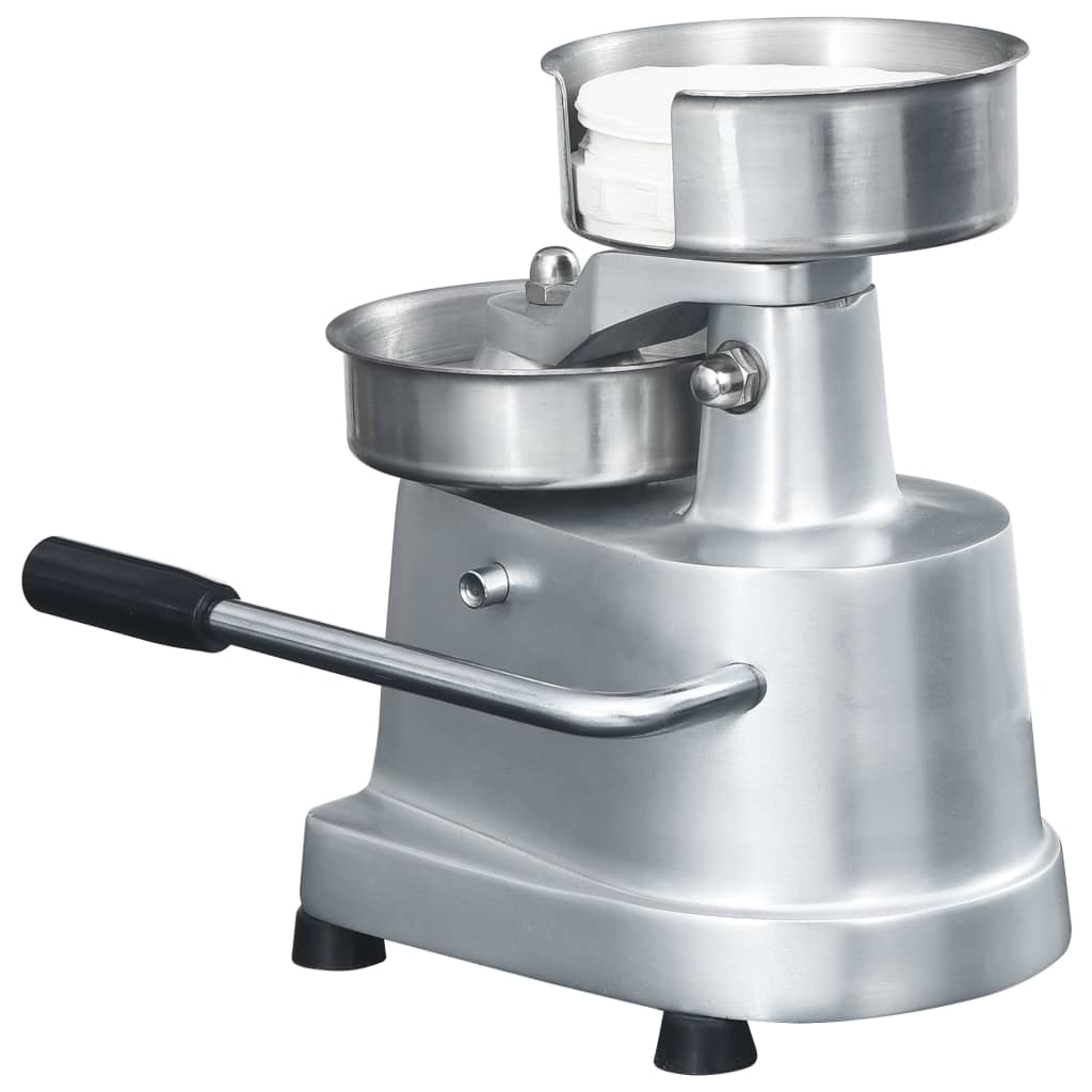 vidaXL Hamburgerpresse mit 500 Trennpapieren Aluminium 10 cm