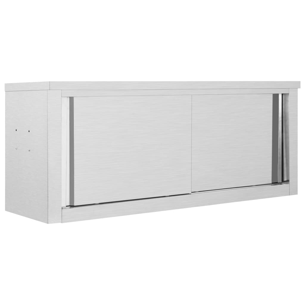 vidaXL Wandhängeschrank mit Schiebetüren 90×40×50 cm Edelstahl