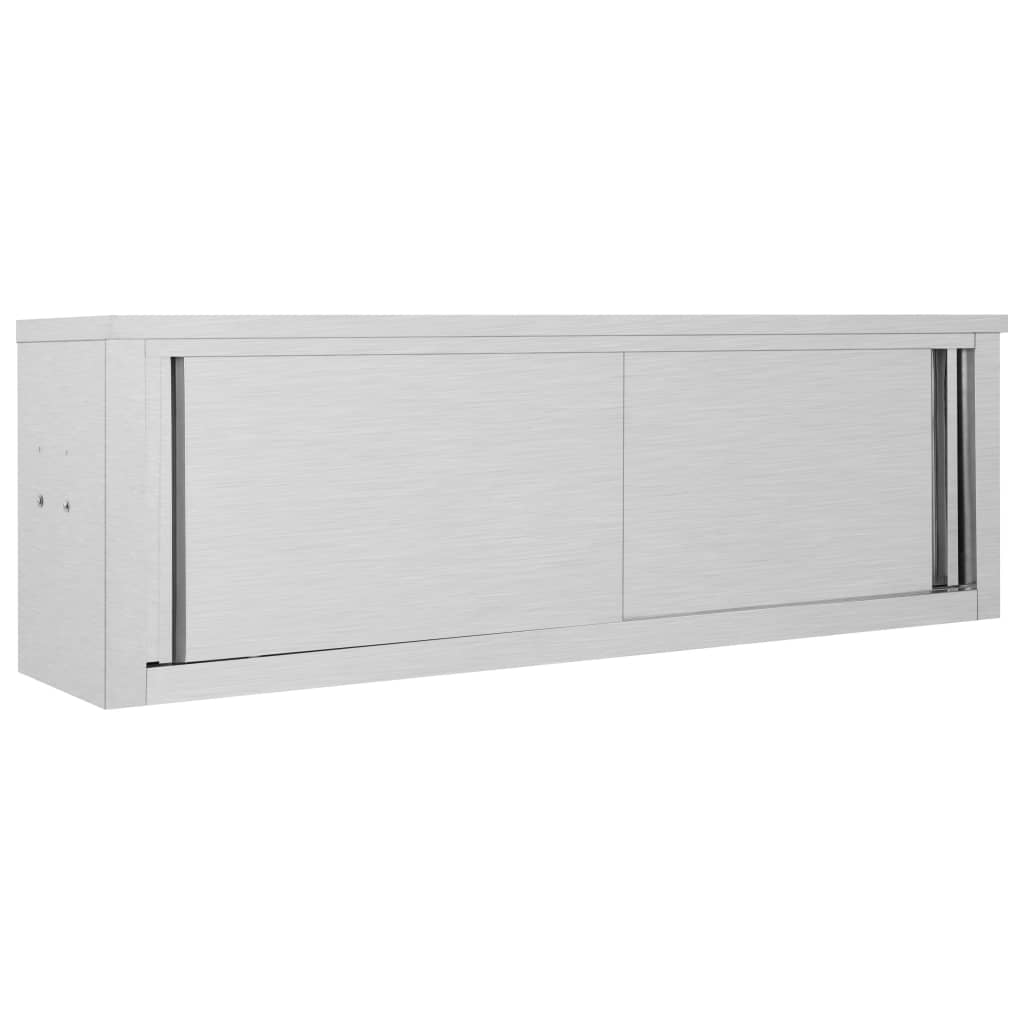 vidaXL Wandhängeschrank mit Schiebetüren 90×40×50 cm Edelstahl