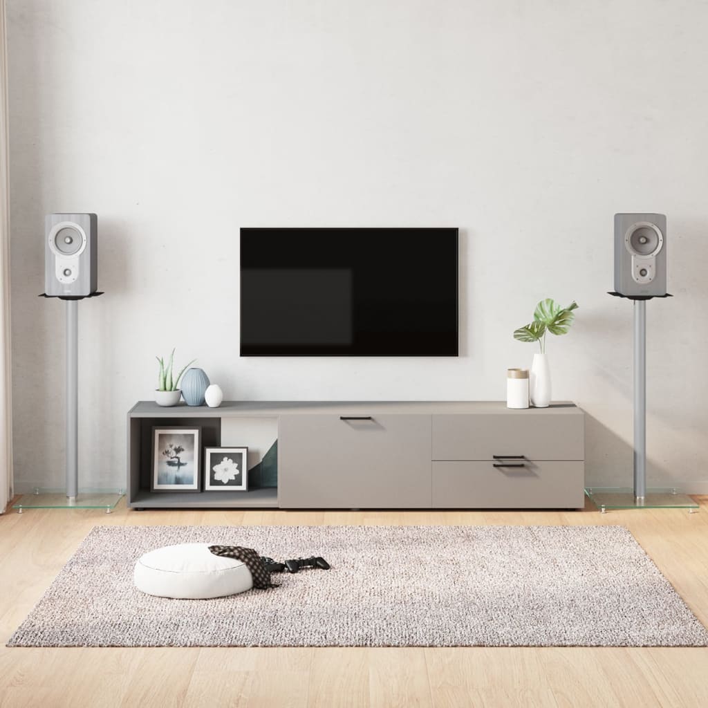 vidaXL Lautsprecher-Ständer 2 Stk. Schwarz Hartglas 1 Säule