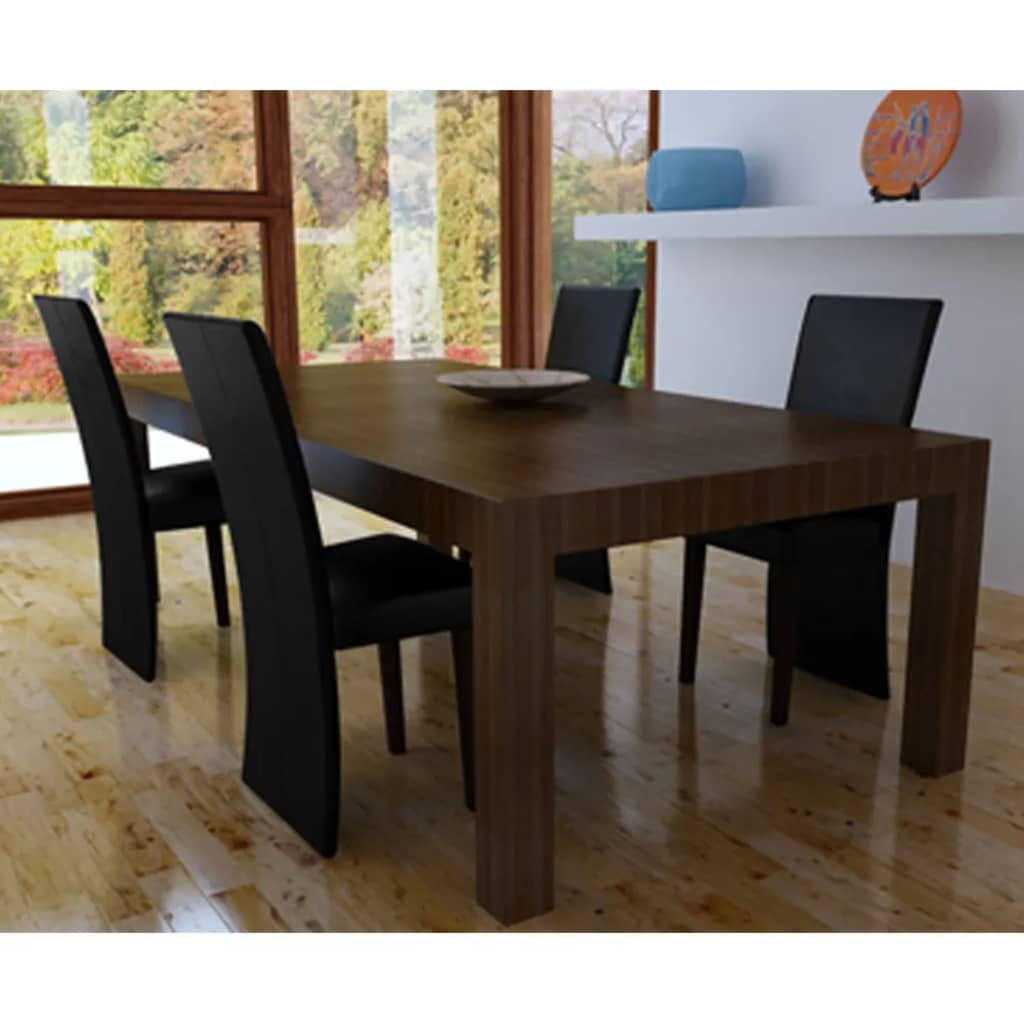 Esszimmerstühle 6 Stk. Schwarz Kunstleder