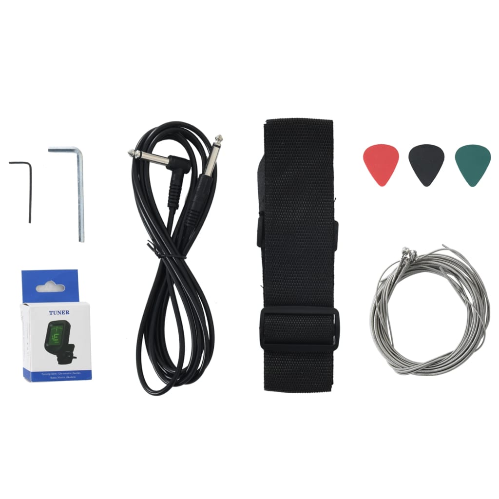 vidaXL E-Bass für Anfänger mit Tasche Braun und Weiß 4/4 46"