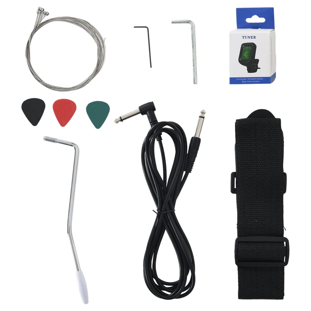 vidaXL E-Gitarre für Anfänger mit Tasche Braun und Weiß 4/4 39"