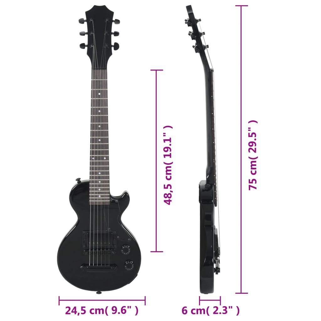 vidaXL E-Gitarre für Kinder mit Tasche Schwarz 3/4 30"