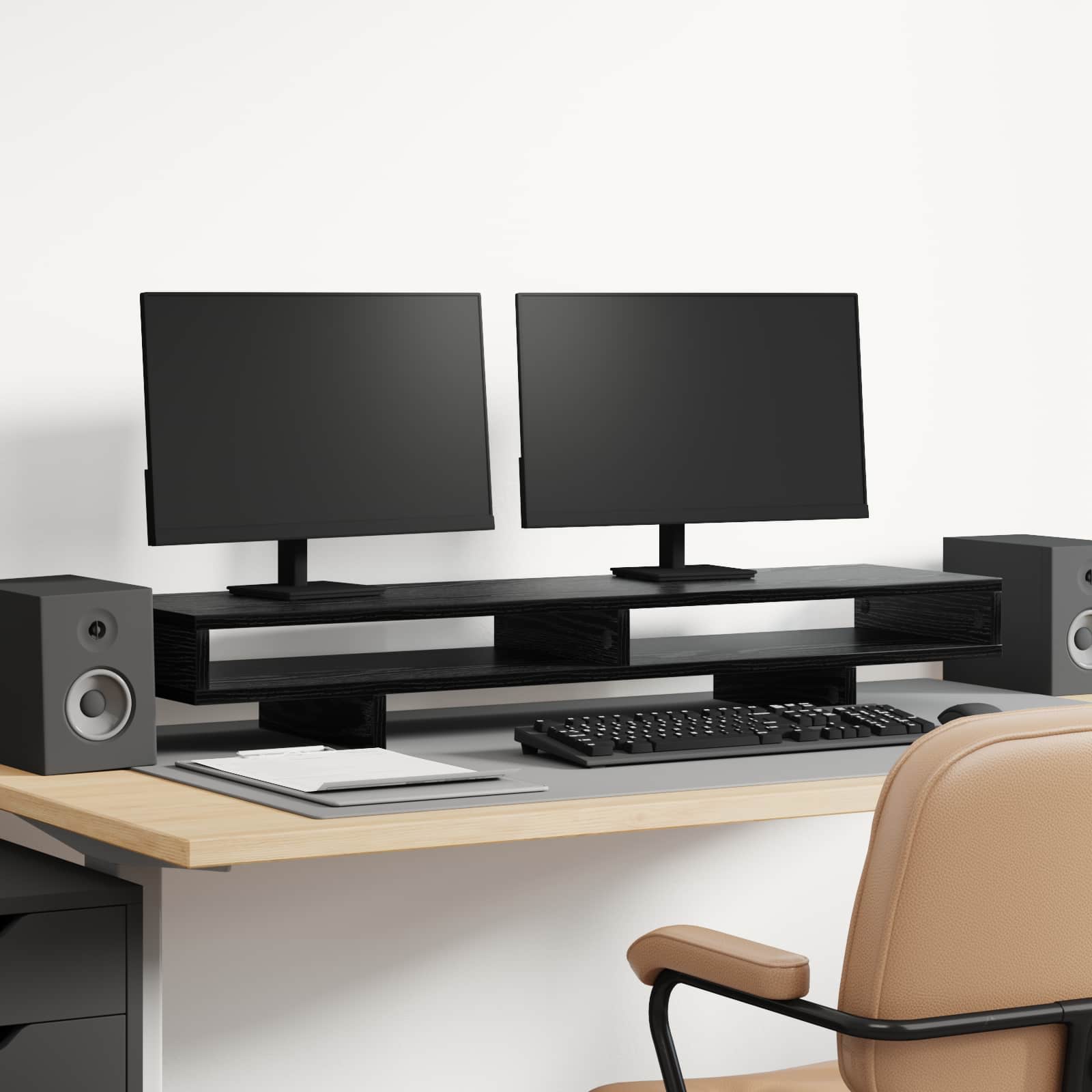 vidaXL Monitor Halterung Schwarz 100 x 27 x 13 cm Holzwerkstoff