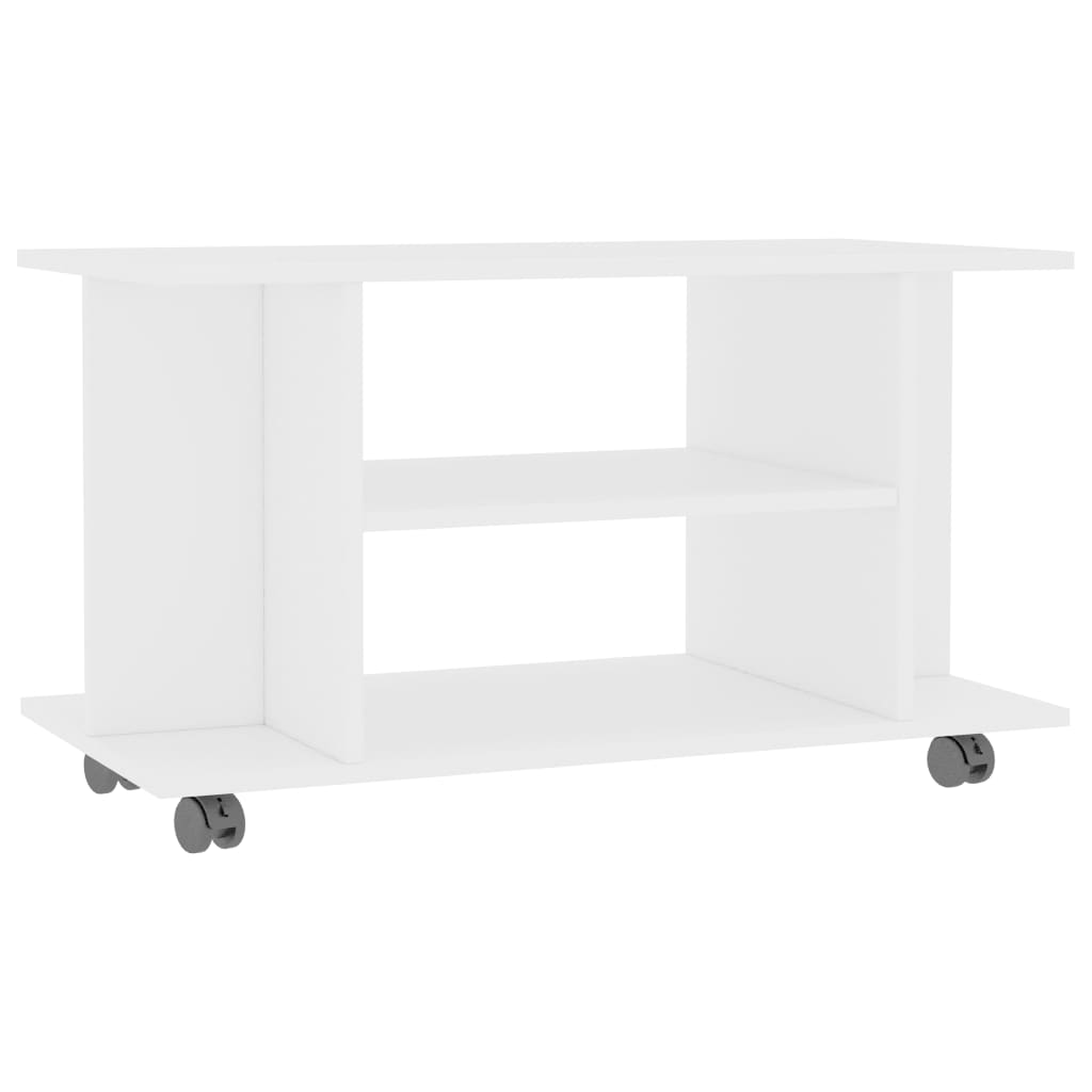vidaXL TV-Schrank mit Rollen Weiß 80x40x45 cm Holzwerkstoff