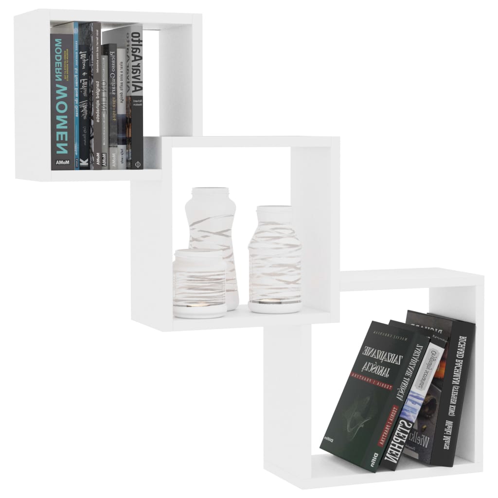 vidaXL Cube Wandregale Weiß 68x15x68 cm Holzwerkstoff