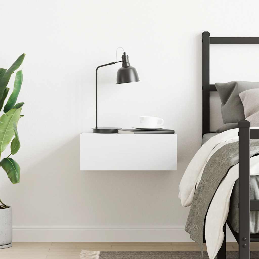 vidaXL Hängender Nachttisch Weiß 40x30x15 cm Holzwerkstoff