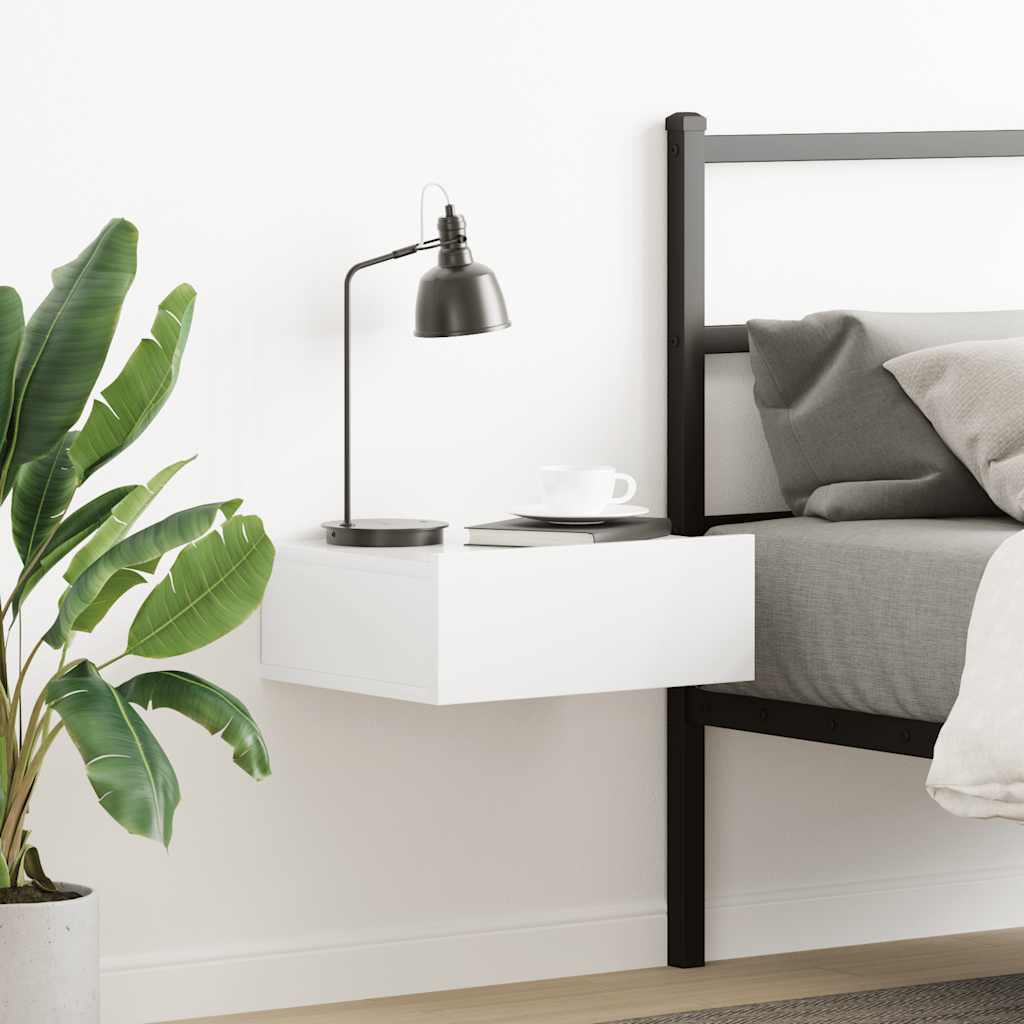 vidaXL Hängender Nachttisch Weiß 40x30x15 cm Holzwerkstoff