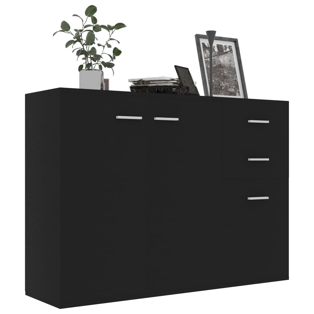 vidaXL Sideboard Schwarz 105x30x75 cm Holzwerkstoff