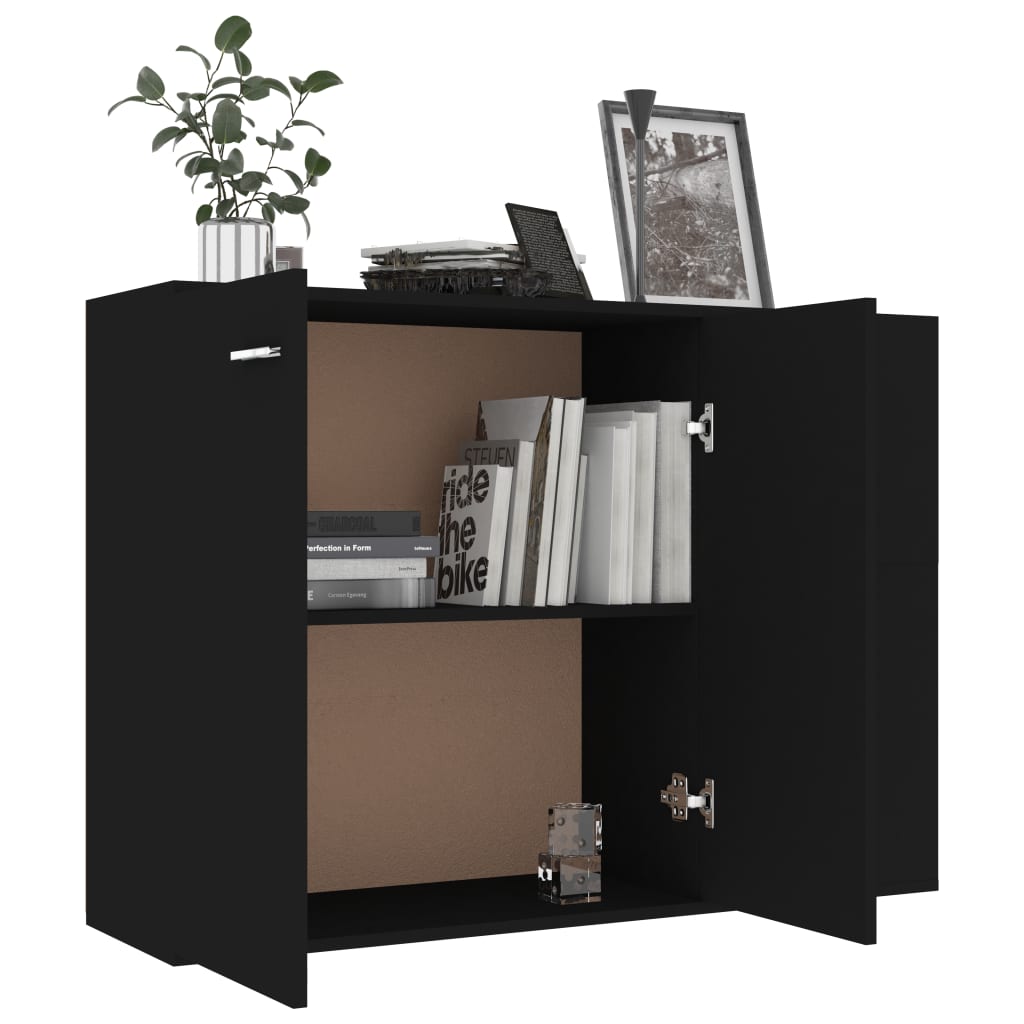vidaXL Sideboard Schwarz 105x30x75 cm Holzwerkstoff