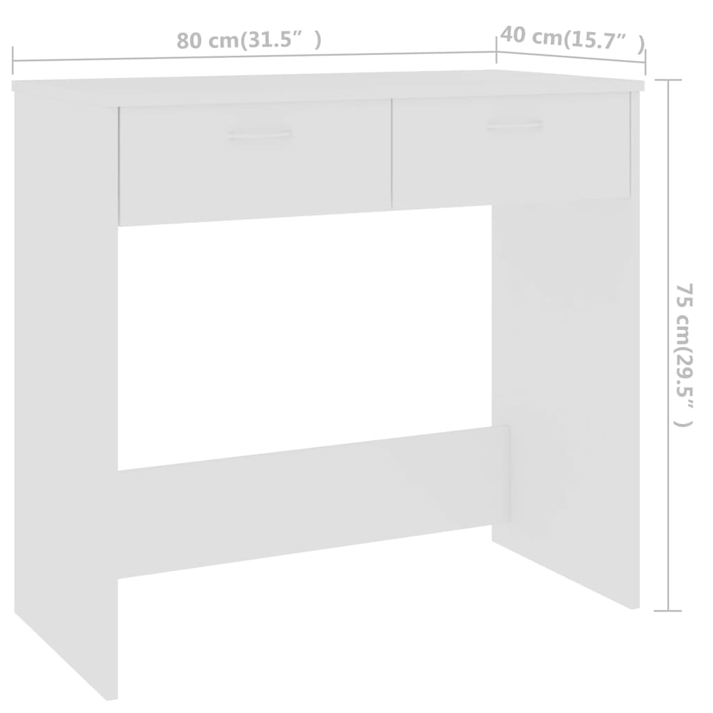 vidaXL Schreibtisch Weiß 80×40×75 cm Holzwerkstoff