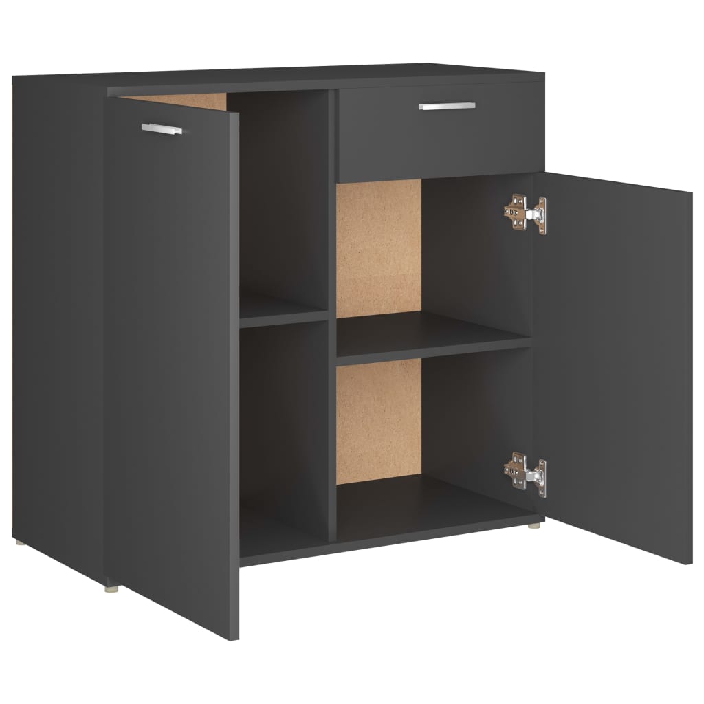 vidaXL Sideboard Grau 80x36x75 cm Holzwerkstoff